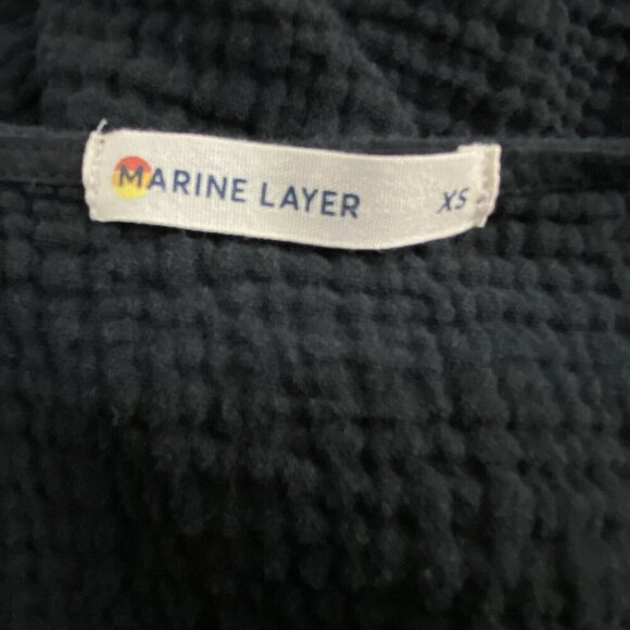 MARINE LAYER Women Maddie Wrap Gauze Dress SZ XS Black Cap Sleeves Summer 10-13 - Picture 13 of 15